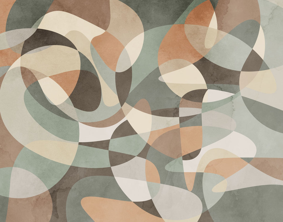 Tapet personalizat abstract cu forme abstracte colorate colored illusion
