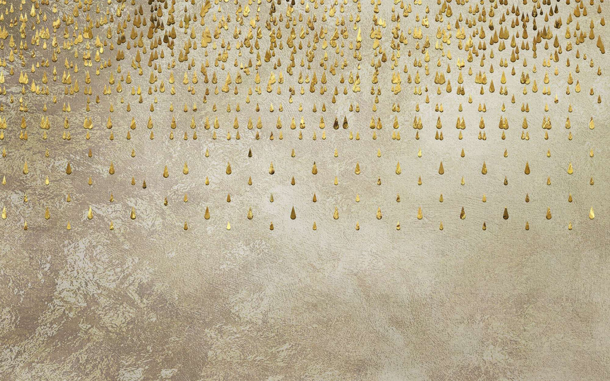 Tapet personalizat abstract cu textura de perete si picaturi aurii golden droplets