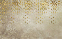 Tapet personalizat abstract cu textura de perete si picaturi aurii golden droplets