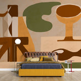 Tapet personalizat abstract cu un echilibru vizual de forme si culori creand o armonie estetica si o senzatie de calm visual poise