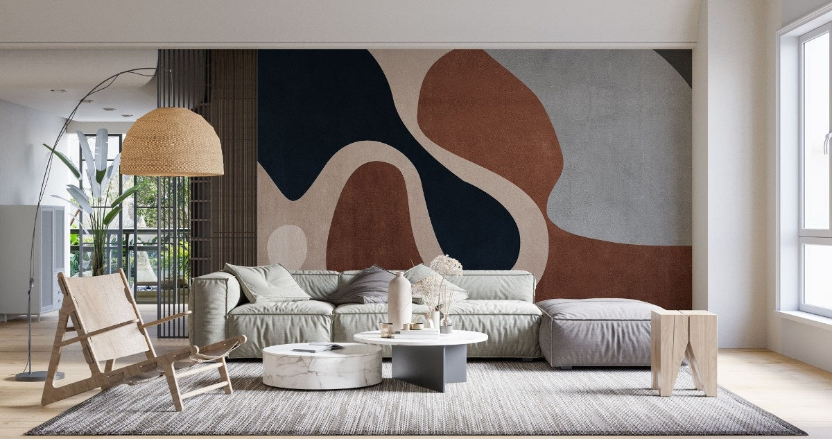 Tapet personalizat abstract cu forme echilibrate creand un design armonios si placut vizual balanced forms
