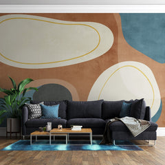 Tapet personalizat abstract cu forme in echilibru ce se imbina armonios pentru un aspect placut si coerent shapes in balance