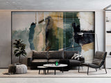 Tapet personalizat abstract cu pictura in straturi si texturi ce sugereaza ritm si repetitie paint frequency
