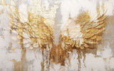 Tapet personalizat abstract cu aripi aurii stilizate creand un design elegant si inspirat cu o nota de lux golden wings