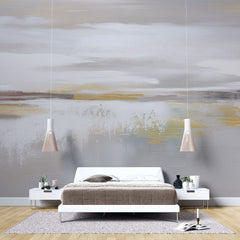 Tapet personalizat abstract cu o compozitie calma in nuante calde evocand o senzatie de liniste si armonie warm silence
