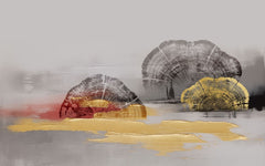 Tapet personalizat abstract cu un print ce imita lemnul intr o maniera stilizata si moderna abstract woodprint