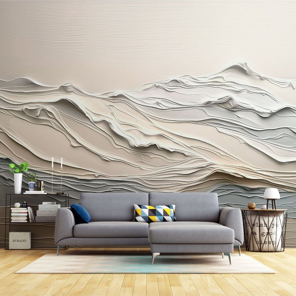 Tapet personalizat abstract cu valuri de vopsea creand un design fluid si artistic plin de miscare paint waves