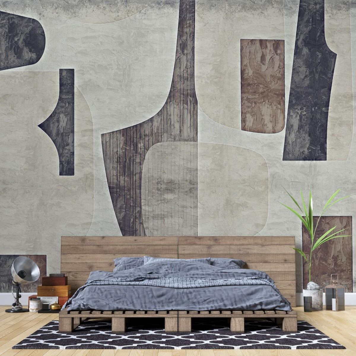 Tapet personalizat abstract cu o schita de perete oferind un aspect arhitectural si minimalist wall blueprint