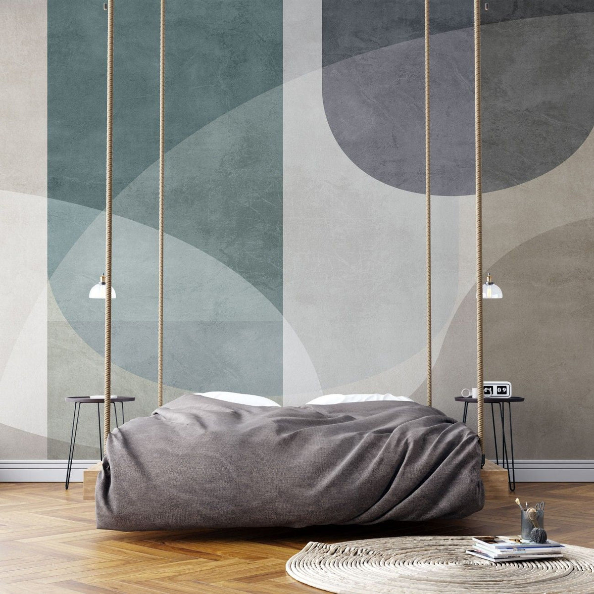 Tapet personalizat abstract cu o compozitie minimalista si esentiala ce pune accent pe forme si spatiu bare composition