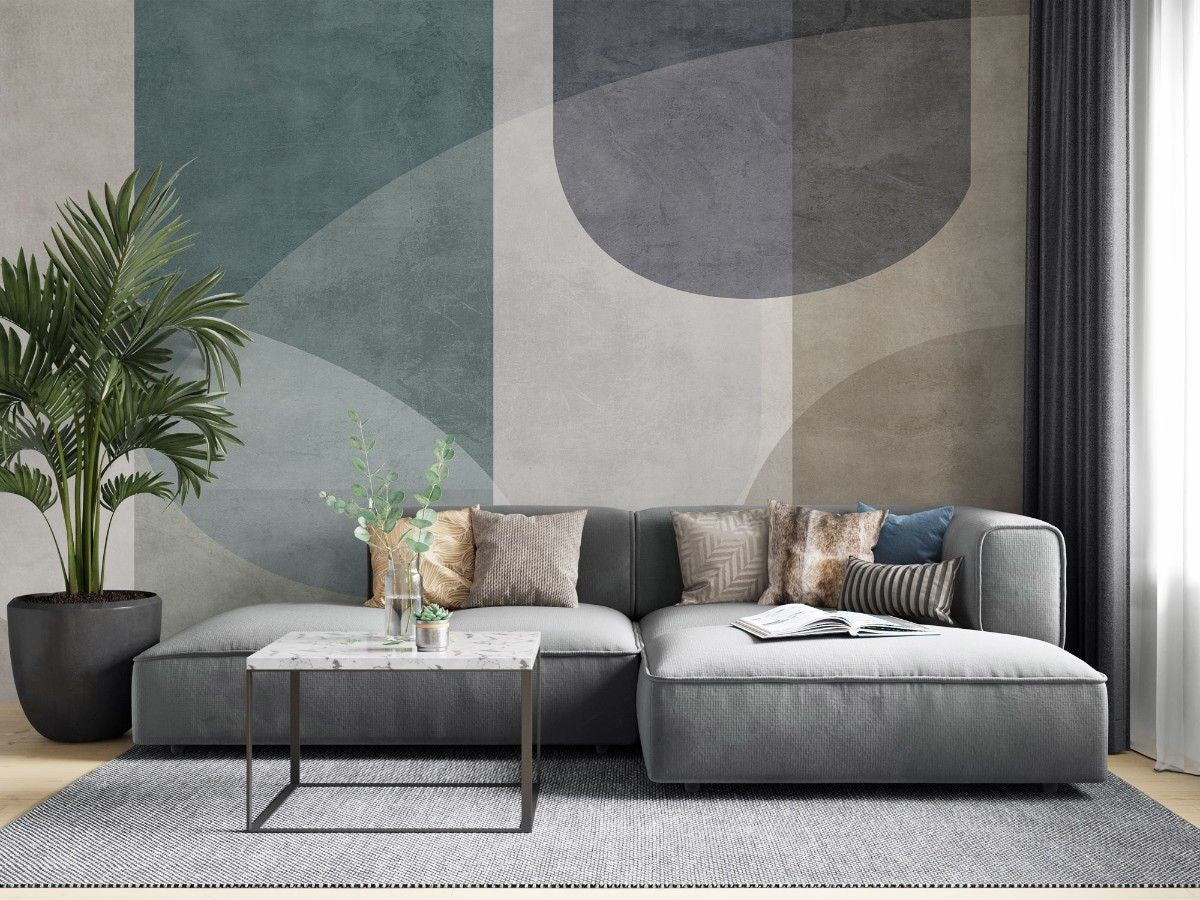Tapet personalizat abstract cu o compozitie minimalista si esentiala ce pune accent pe forme si spatiu bare composition