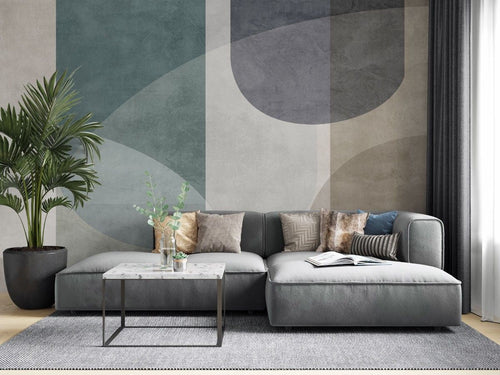 Tapet personalizat abstract cu o compozitie minimalista si esentiala ce pune accent pe forme si spatiu bare composition