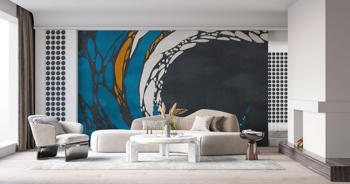 Tapet personalizat abstract cu forme ce se transforma creand un design dinamic si inovator shape shifter