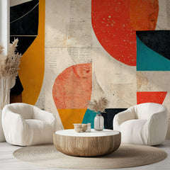 Tapet Personalizat Abstract cu compozitii colorate ce alcatuiesc un portret abstract - REIMAGINED