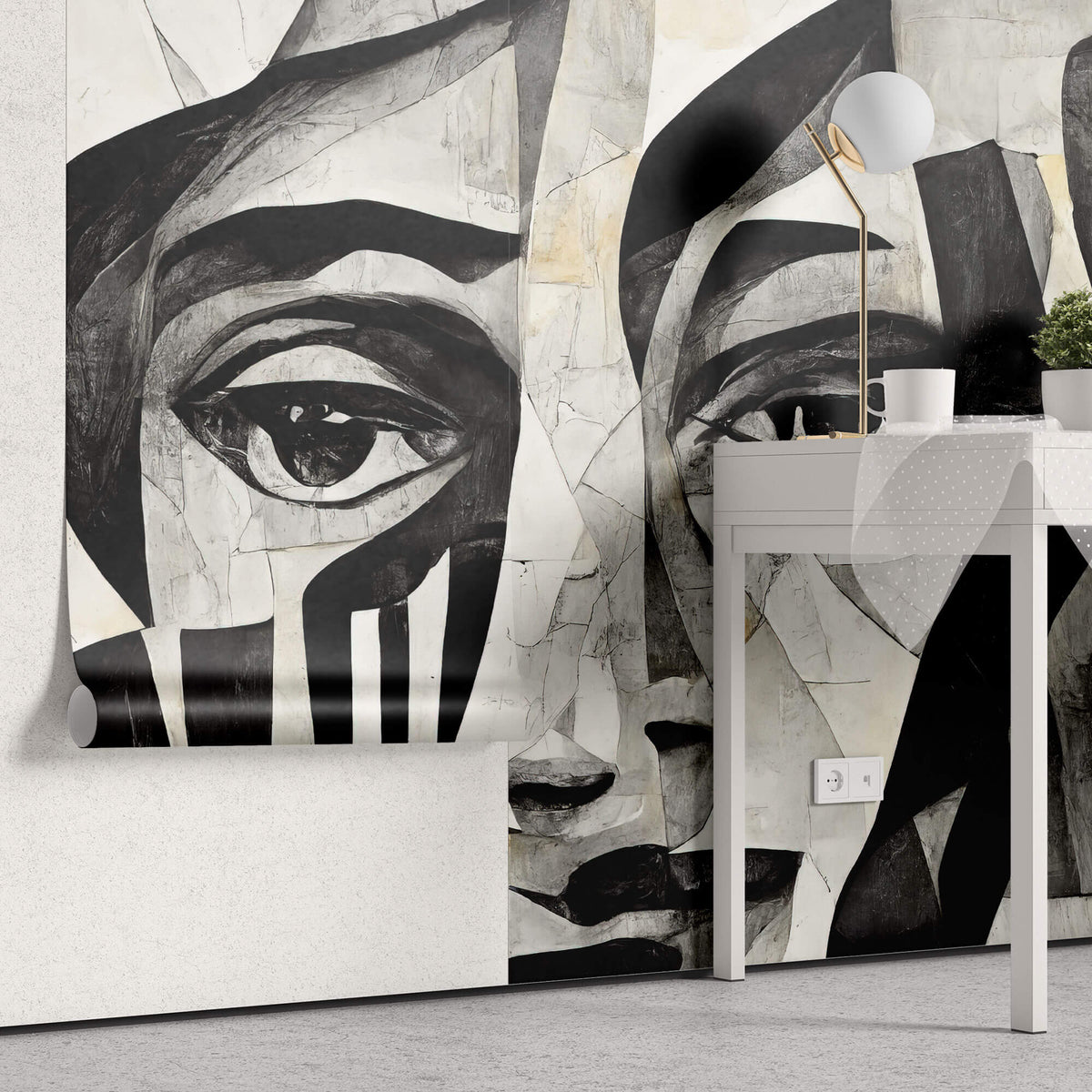 Tapet Personalizat Abstract cu portrete faciale deformate intr-o compozitie artistica abstracta - DEFORMED