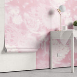 Tapet Personalizat Abstract cu flori roz imprimate pe o tesatura textila - ABSTRACT PINK FLORAL