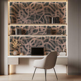 Tapet Personalizat Abstract cu bucle roz interconectate - WARMY