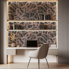 Tapet Personalizat Abstract cu bucle roz interconectate - WARMY