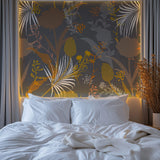Tapet Personalizat Abstract cu flori si plante in texturi abstracte - BOTANIC GRAPHIC