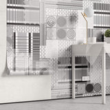 Tapet Personalizat Abstract cu model circular abstract in nuante de gri - MODERN GREY