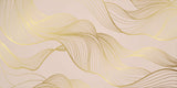 Tapet Personalizat Abstract cu unde aurii pe un fundal roz - SOFT GODDESS