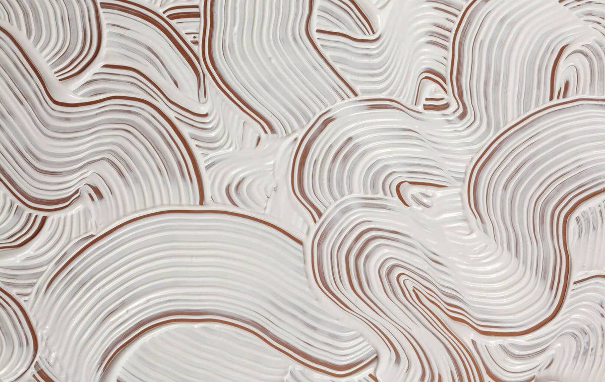Tapet Personalizat Abstract cu vopsea alba pe piatra de teracota - TERRACOTTA TEXTURE ART