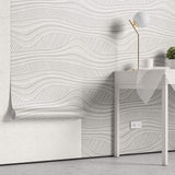 Tapet Personalizat Abstract cu model de plaster alb decorativ - TEXTURE PASTE