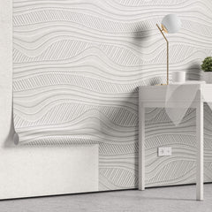 Tapet Personalizat Abstract cu model de plaster alb decorativ - TEXTURE PASTE