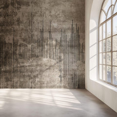 Tapet Personalizat Abstract cu textura de piatra si linii abstracte - LINED WALL