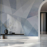 Tapet Personalizat Abstract cu elemente geometrice in nuante de albastru - PASTEL GEOMETRIC