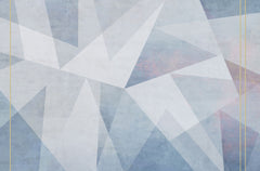 Tapet Personalizat Abstract cu elemente geometrice in nuante de albastru - PASTEL GEOMETRIC