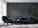 Tapet Personalizat Abstract cu piatra gri si insertii albastre - OLD BLUE FABRIC