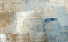 Tapet Personalizat Abstract cu vopsea abstracta in nuante de bej si albastru - LAYERED PAINT