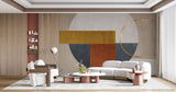 Tapet Personalizat Abstract cu forme geometrice cu textura si insertie aurie - GOLD ARCH ACCENT