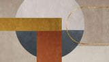 Tapet Personalizat Abstract cu forme geometrice cu textura si insertie aurie - GOLD ARCH ACCENT