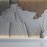 Tapet Personalizat Abstract cu texturi acrilice in relief 2 - TEXTURED SHORE II