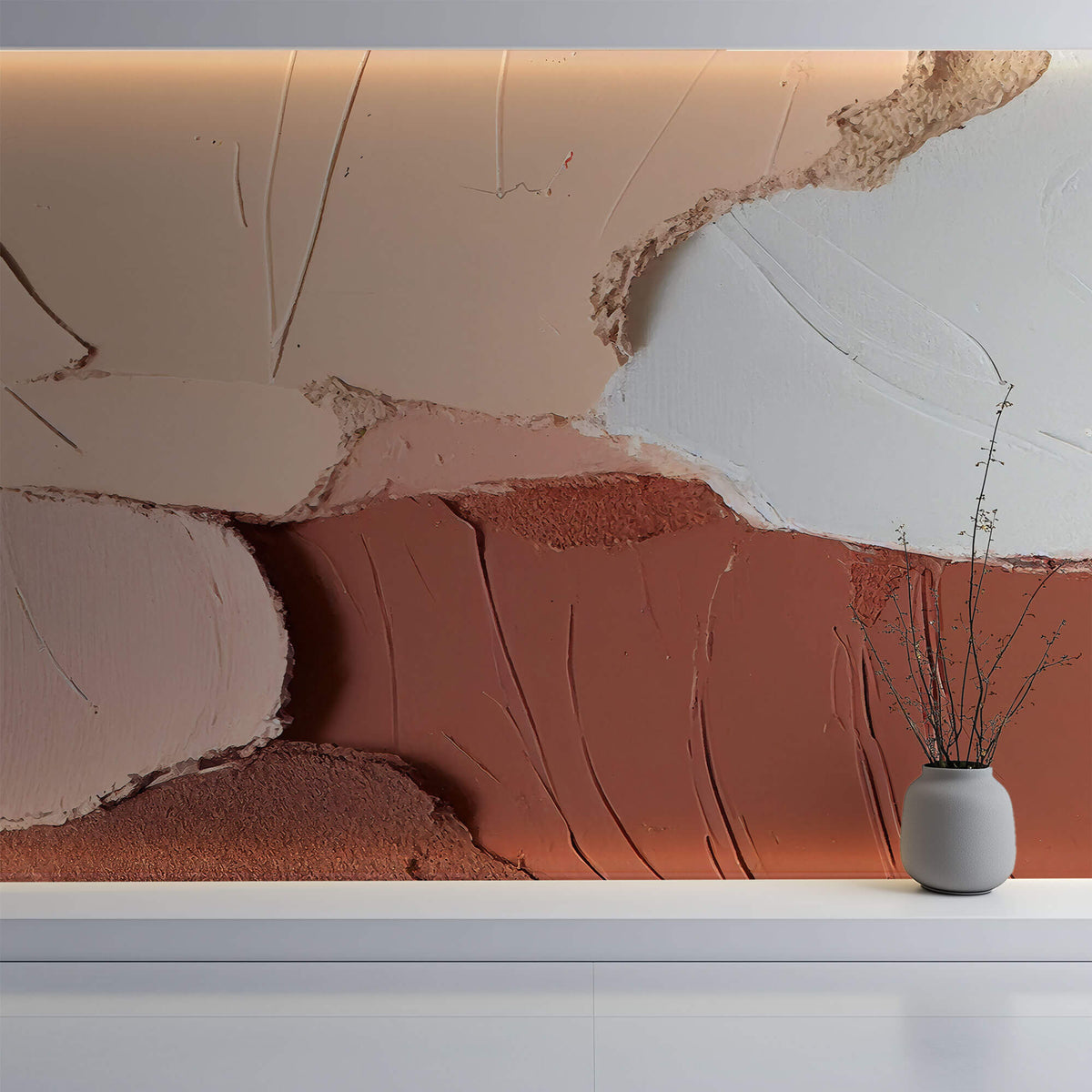 Tapet Personalizat Abstract cu insertii acrilice iesite in relief - BLUSH MIX