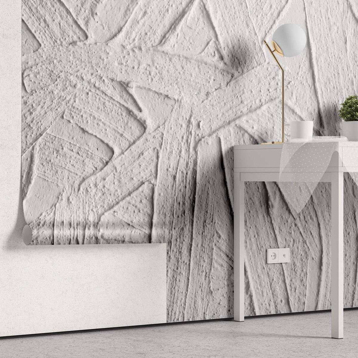 Tapet Personalizat Abstract cu plaster neuniform vazut de aproape - RAW STUCCO FINISH