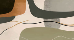 Tapet Personalizat Abstract cu elemente boho abstracte - WARM BOHO ABSTRACT