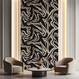 Tapet Personalizat Abstract cu forme fluide pe un fundal inchis - SEAMLESS BLACK II