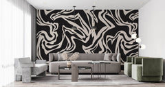 Tapet Personalizat Abstract cu forme fluide pe un fundal inchis - SEAMLESS BLACK II