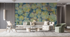 Tapet Personalizat Abstract cu cercuri concentrice in stil Van Gogh - VAN GOGH