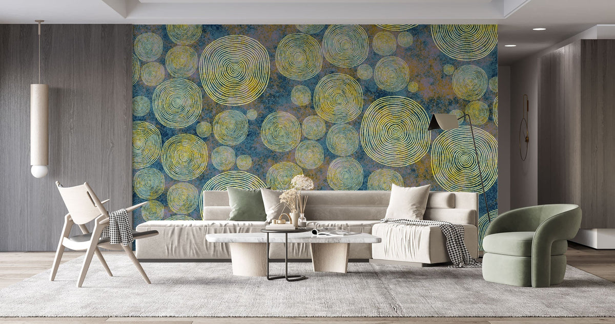 Tapet Personalizat Abstract cu cercuri concentrice in stil Van Gogh - VAN GOGH