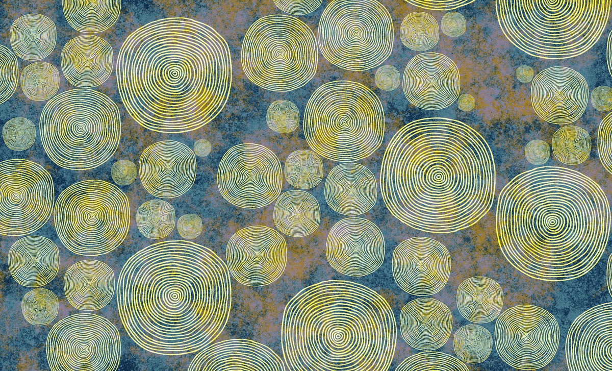 Tapet Personalizat Abstract cu cercuri concentrice in stil Van Gogh - VAN GOGH