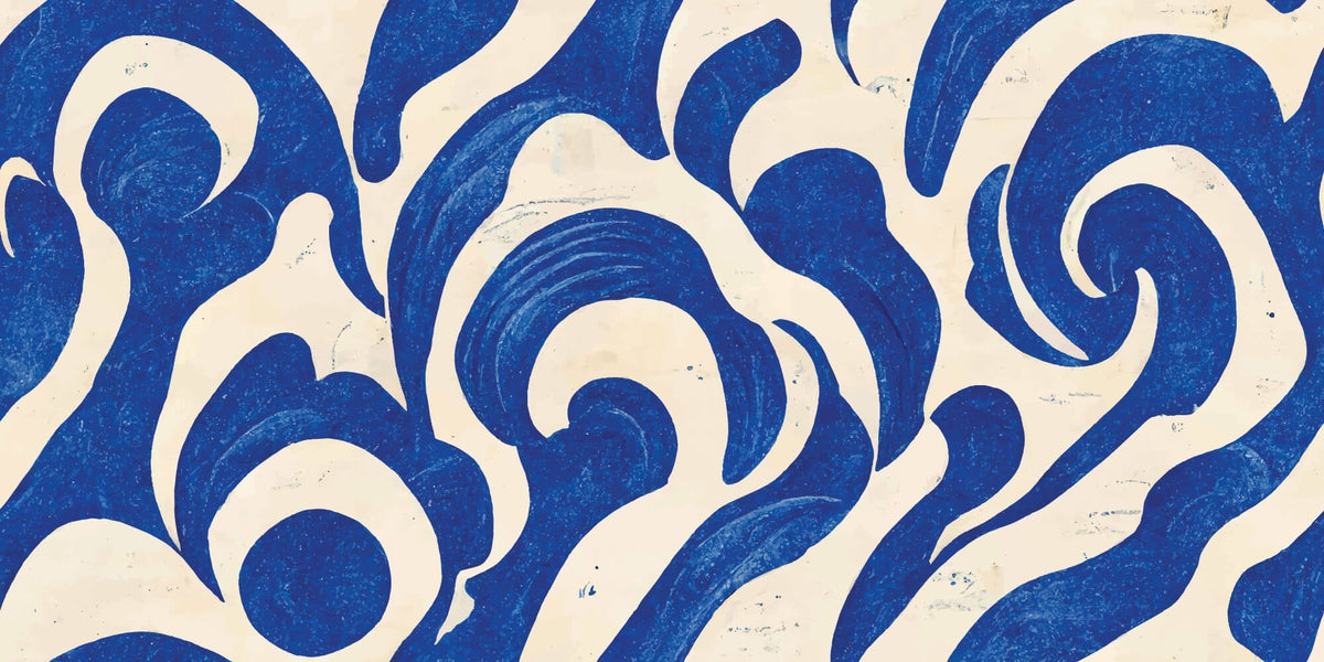 Tapet Personalizat Abstract cu vartejuri albastre abstracte - BLUE SWIRL