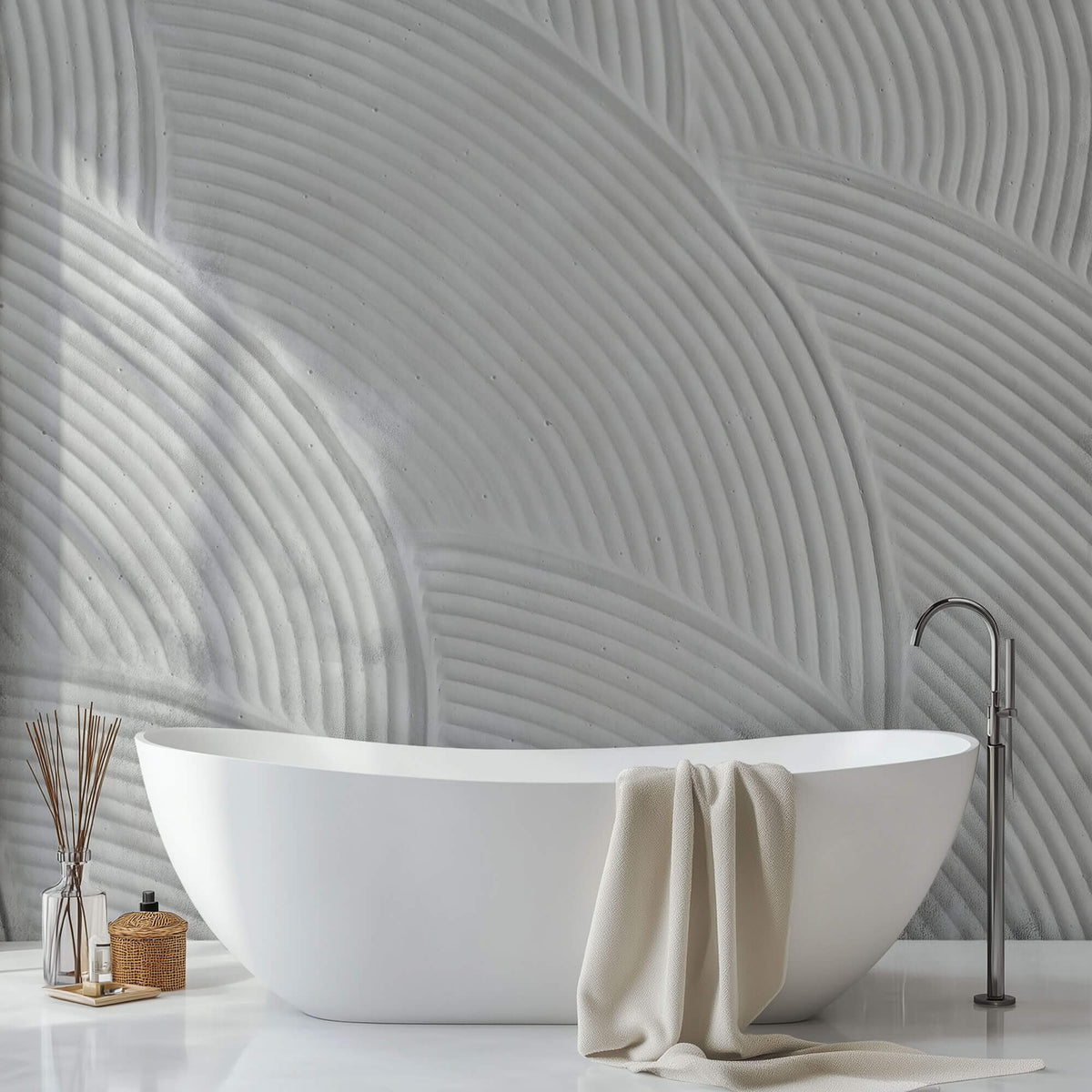Tapet Personalizat Abstract cu plaster alb uniform - SOFT TEXTURE PASTE