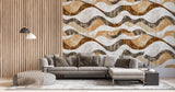 Tapet Personalizat Abstract cu valuri abstracte cu textura neuniforma - WAVY PARCHMENT