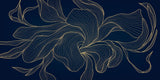Tapet Personalizat Abstract cu o planta abstracta in nuante aurii - MIDNIGHT ORCHID