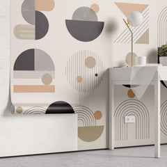 Tapet Personalizat Abstract cu elemente minimaliste in nuante de contrast - MINIMALIST STUDIO