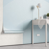 Tapet Personalizat Abstract cu semicercuri liniare pe fundal albastru deschis - BLUE REFRESH