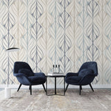 Tapet personalizat art deco in nuante deschise mid century